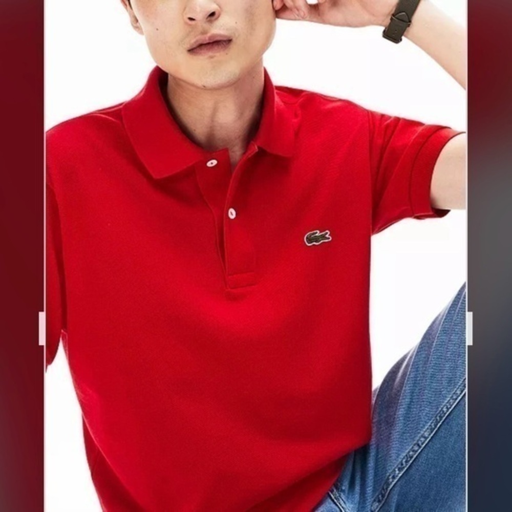 LACOSTE Men's Classic-Fit Short-Sleeve Polo Shirt in Red Size XL